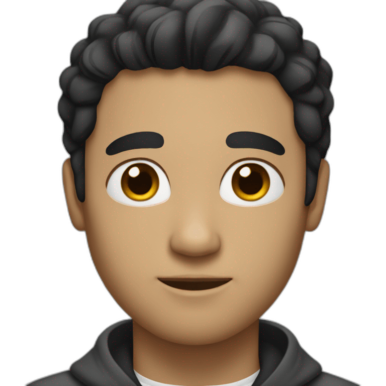 Guy with black hair and white highlights emoji