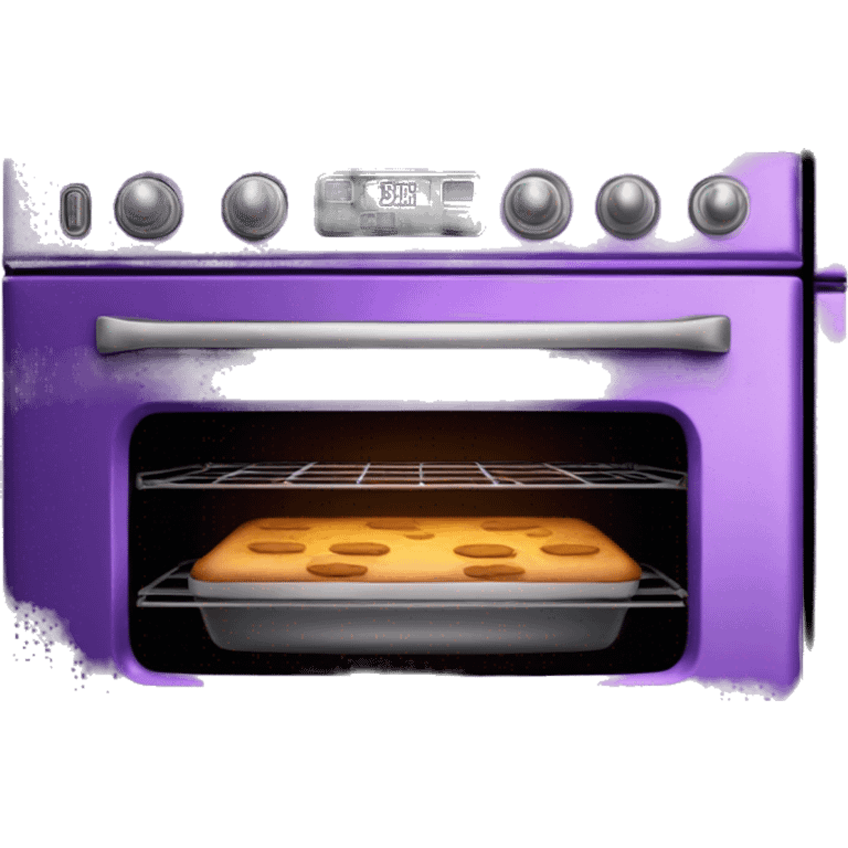 Realistic Metallic royal purple oven isolated.  emoji