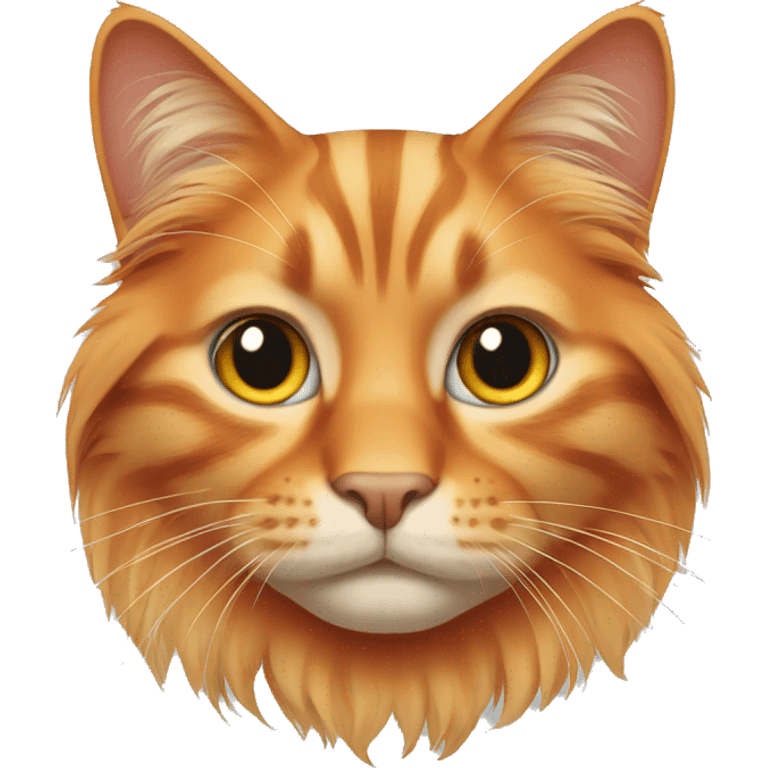 Long hair orange cat emoji