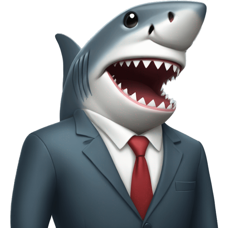 Shark with suit on emoji