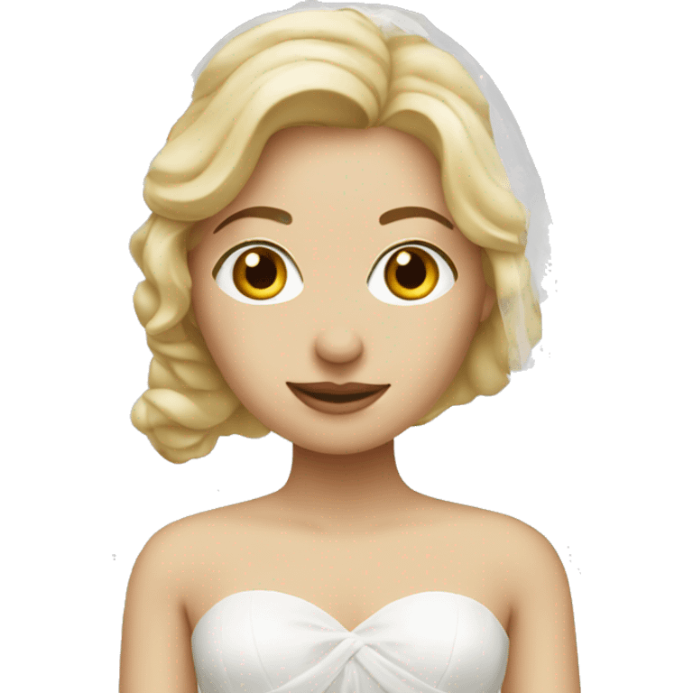 Blonde woman with wedding veil and wedding dress on emoji