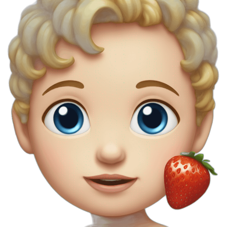 Baby with blue eyes strawberry emoji