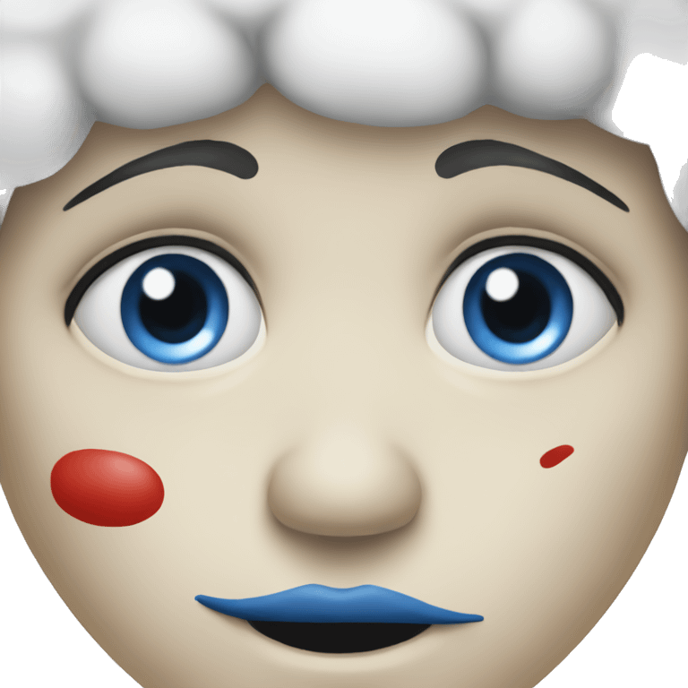 Sad clown Pierrot with blue eyes  emoji