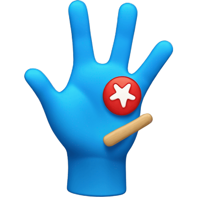 a blue hand making a click on a mark icon emoji