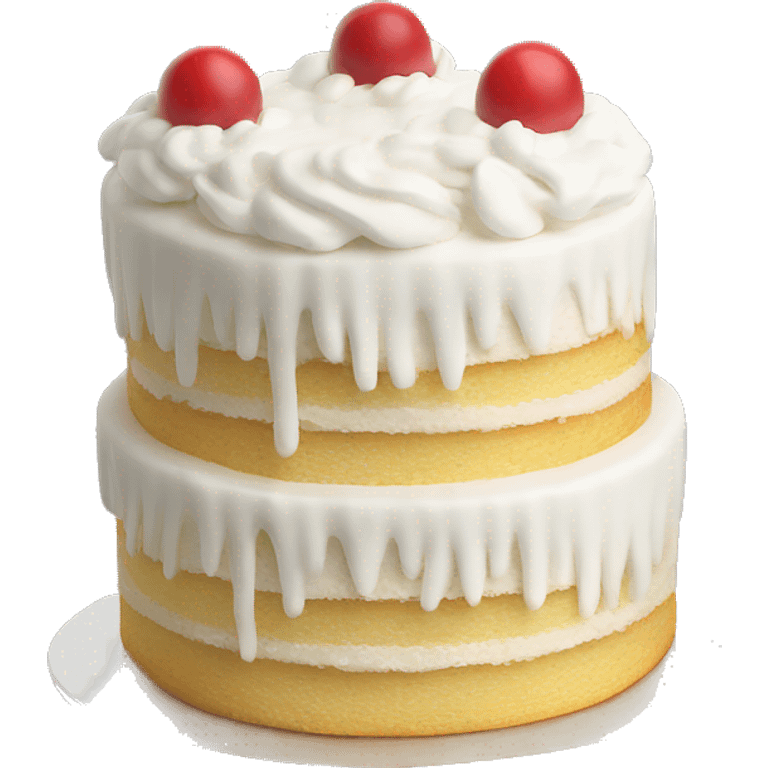 Realistic white layered cake emoji