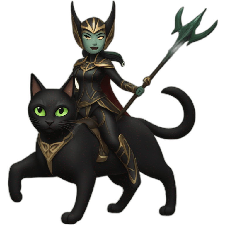 hela, goddess of death, hela riding cat, killing odin emoji