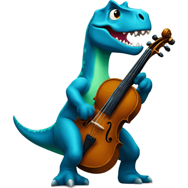 dinosaurio tocando el violín  emoji