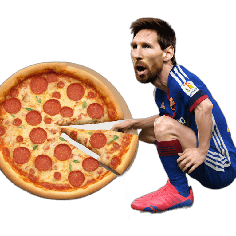 lionel messi eating pizza emoji