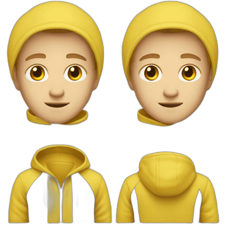 white guy in a yellow hoodie emoji