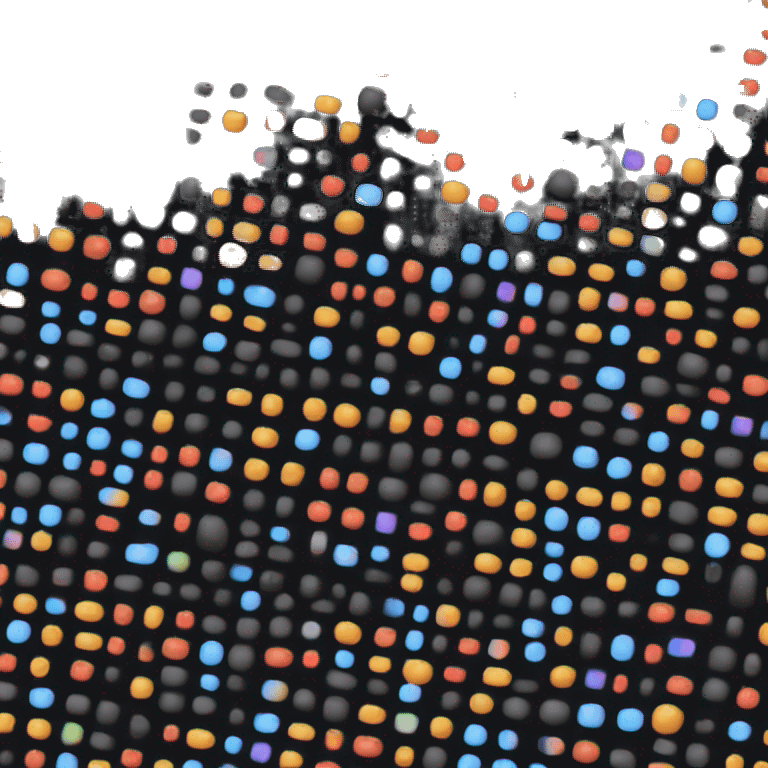 Black Slime with colourful pixels emoji