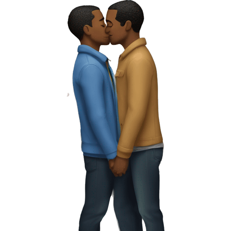 Gay couple kissing at New York streets emoji