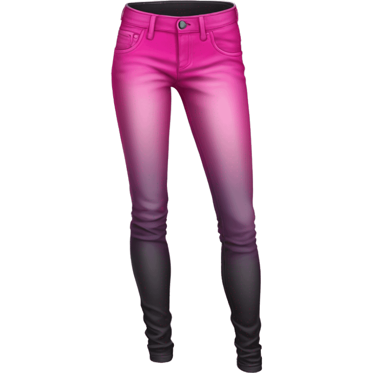 Realistic isolated pair of hot pink silver and black ombre jegging pants. emoji