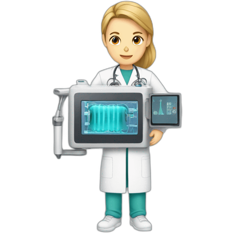 Radiographer with CT machine  emoji