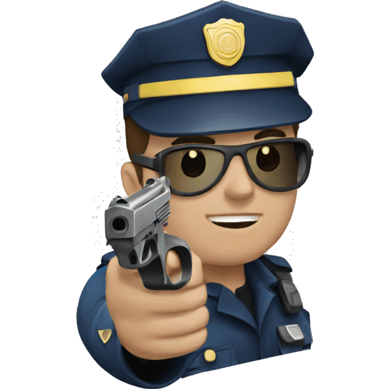 police officer pistol drawn emoji