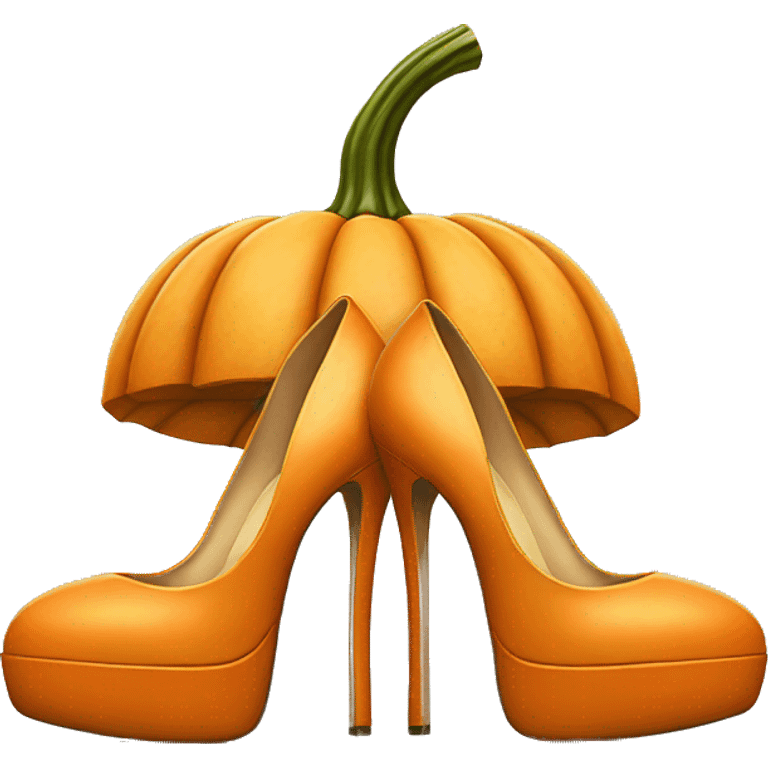 Pumpkin wearing high heels emoji