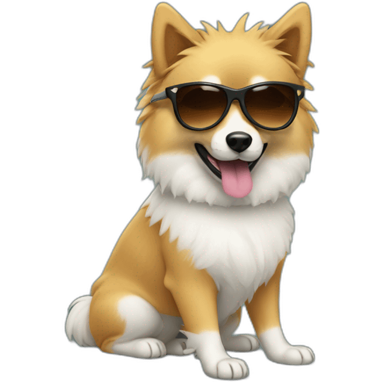 Spitz with sunglasses emoji