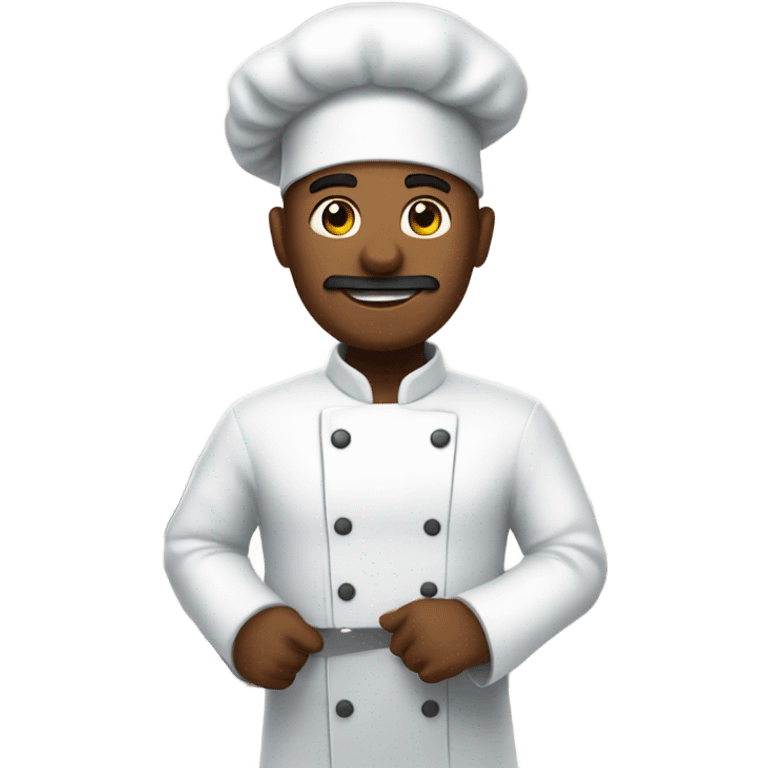 Chef in a kitchen without a moustache emoji