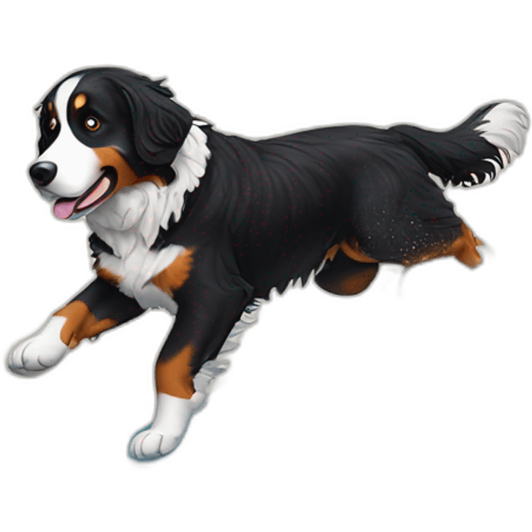 bernese mountain dog surfing under snow emoji