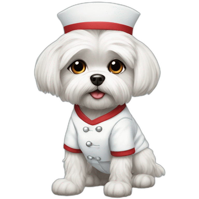 Maltese Shitzu in nurse outfit emoji