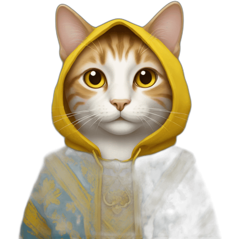 cat with ukrainian clothes emoji