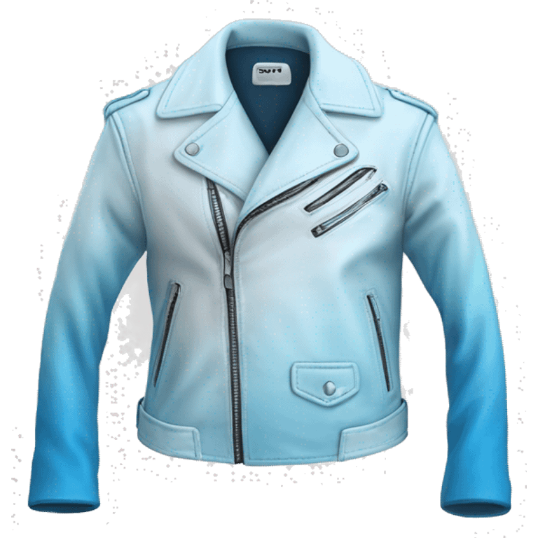 Realistic side view of a light blue to white ombre leather jacket isolated.  emoji