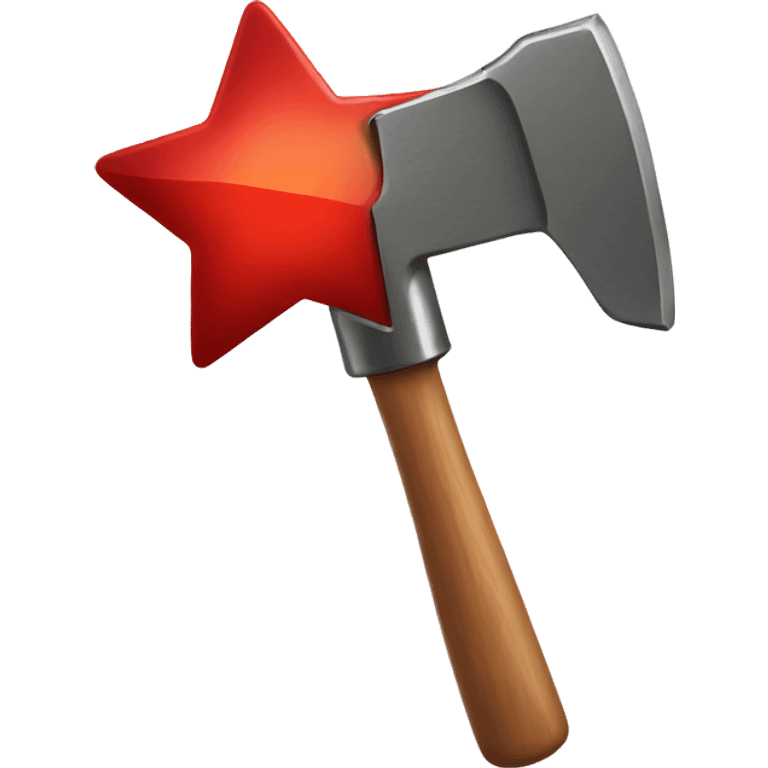 star shaped badge with a hammer red coloured emoji