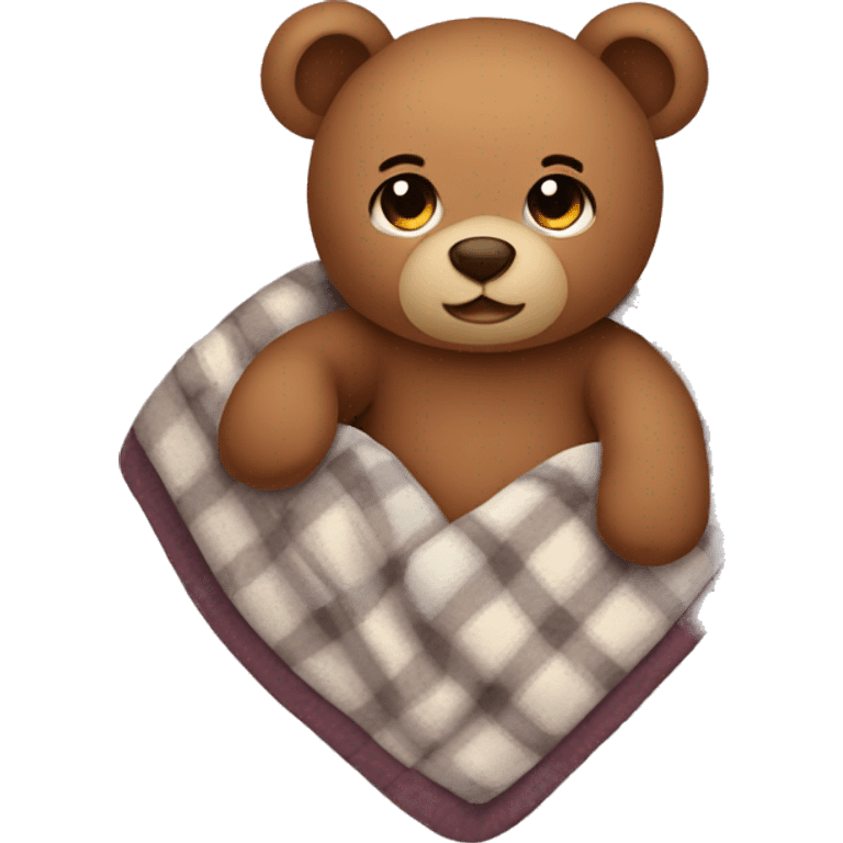 teddy bear in a cozy blanket emoji