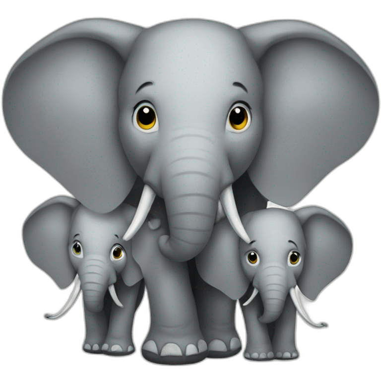 Three heads elephant emoji