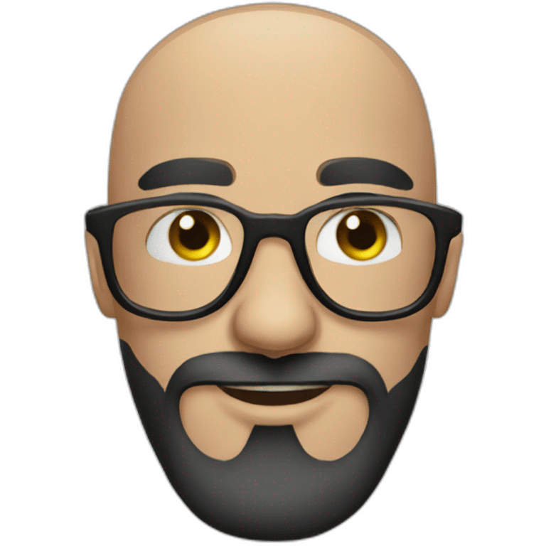 Tattooed beard man bald with glasses emoji