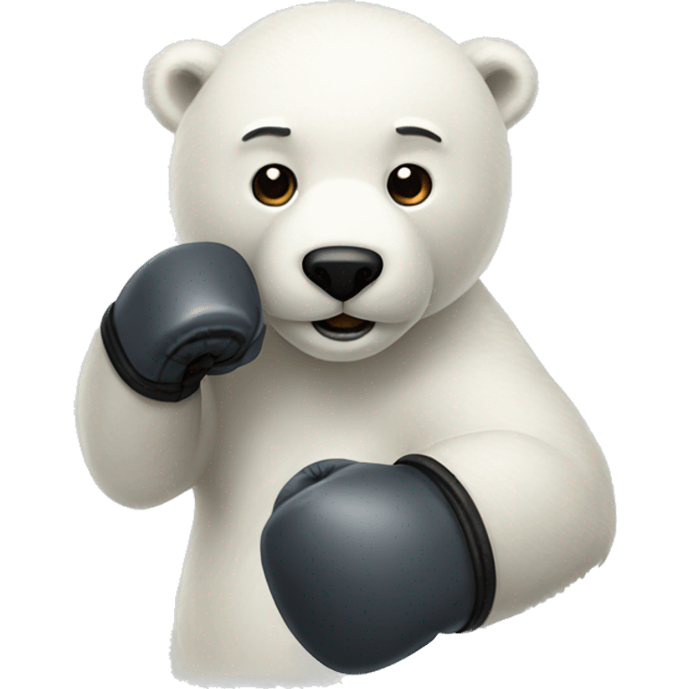 Polar bear with fighting gloves emoji