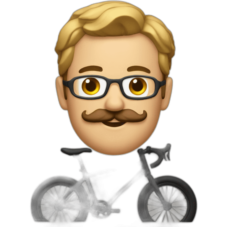 gravelbiking with a moustache in france emoji