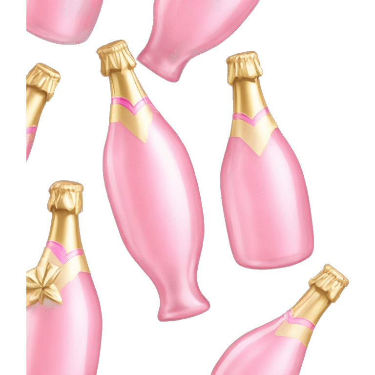 Tilted pink champagne bottle luxurious  emoji