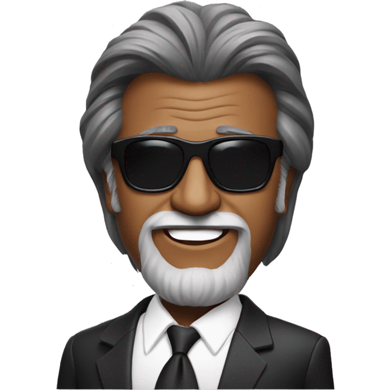 Rajinikanth with a suit and sunglasses  emoji