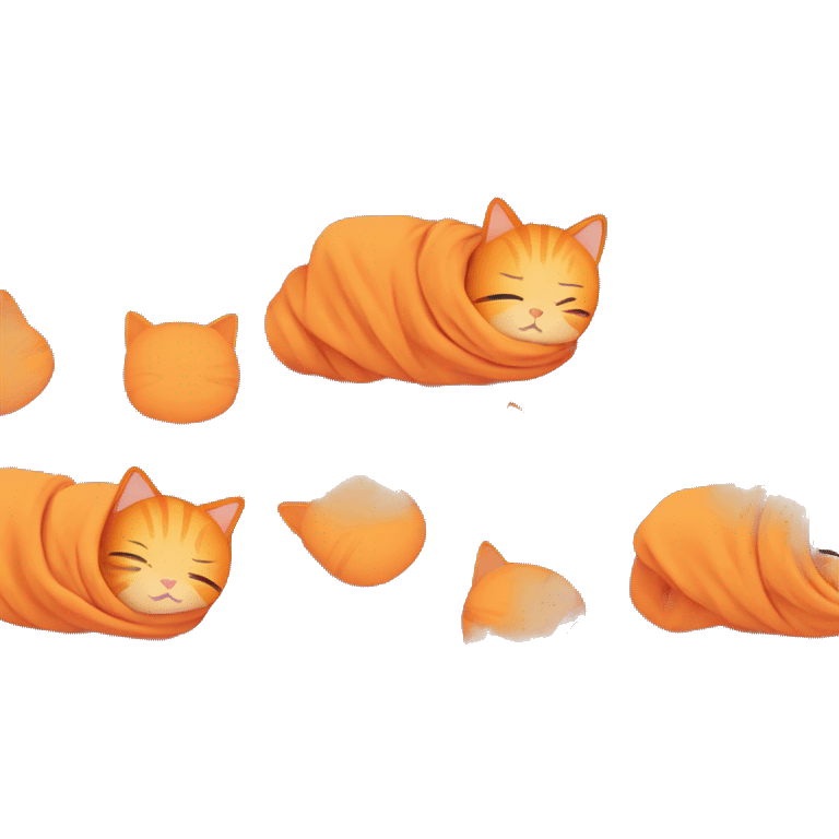 orange cat wrapped in blanket emoji