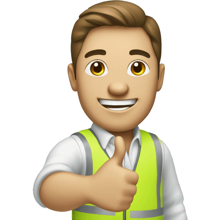 Happy worker doing a thumbs up  emoji