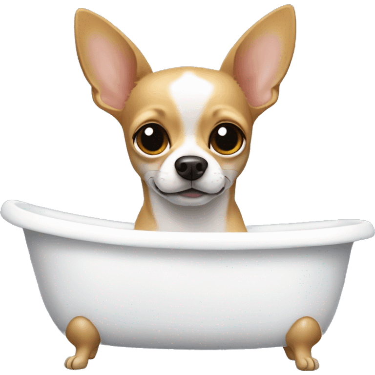 A Chihuahua in a bathtub emoji