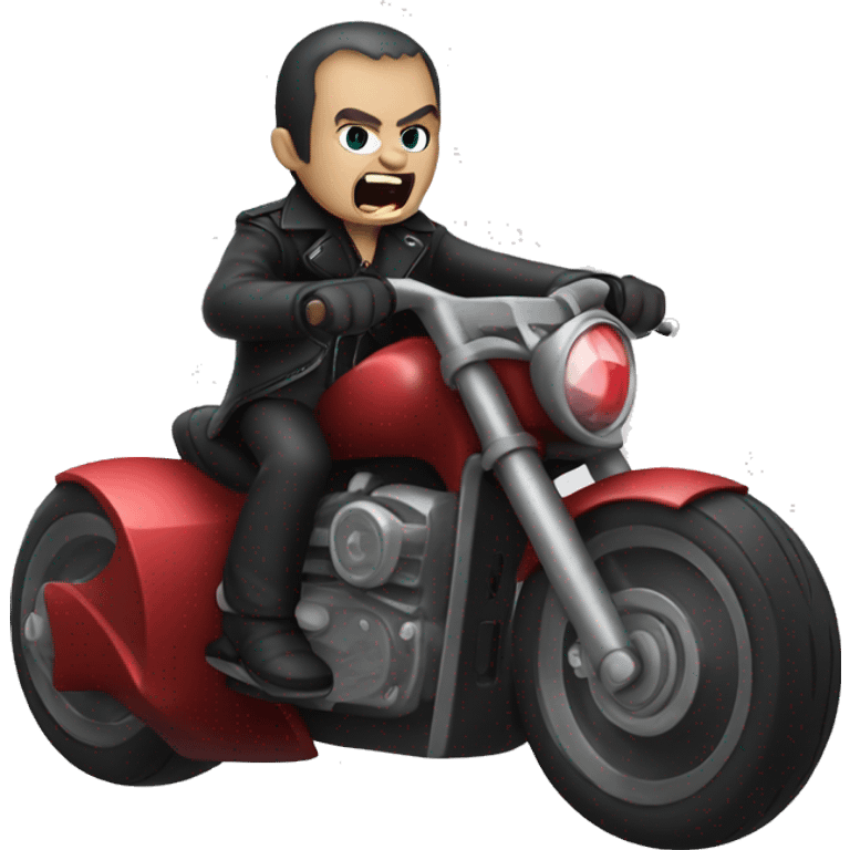 Vampire riding a motorcycle emoji