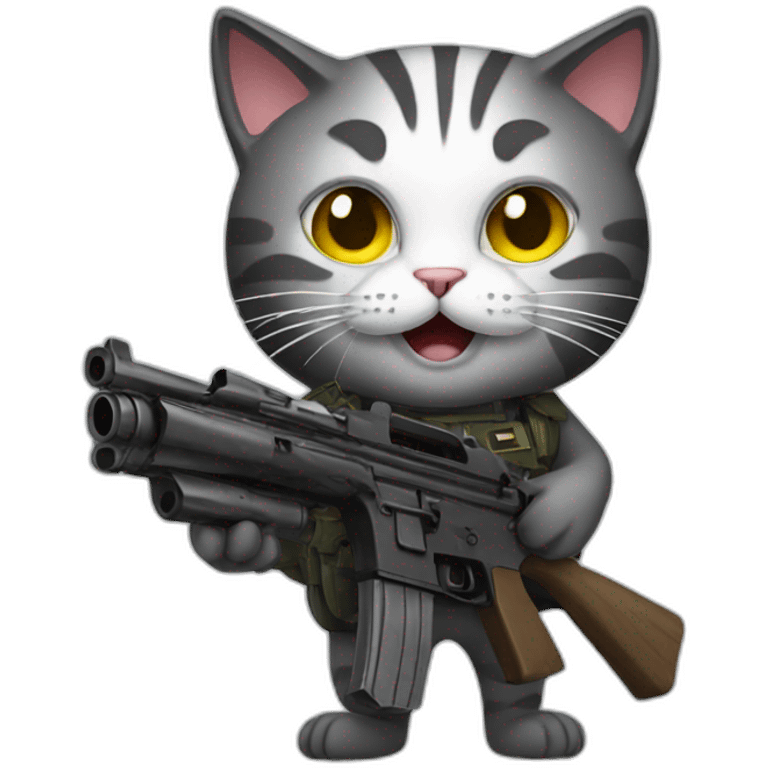 cat with a gun emoji