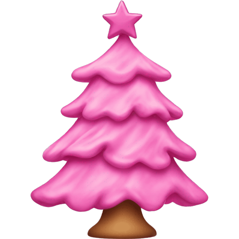 Pink Christmas tree with pink bows emoji