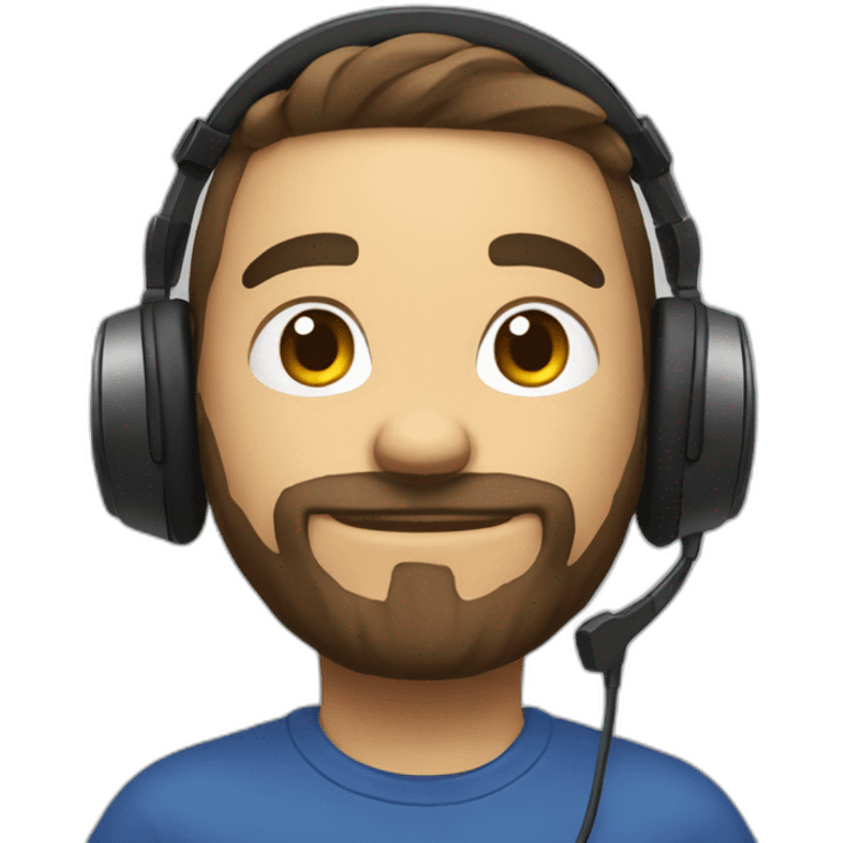 player of video games with his headphone emoji