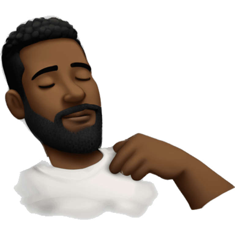 Very attractive black younger man with beard  sleeping on worlds most plush and nice white pillow   emoji