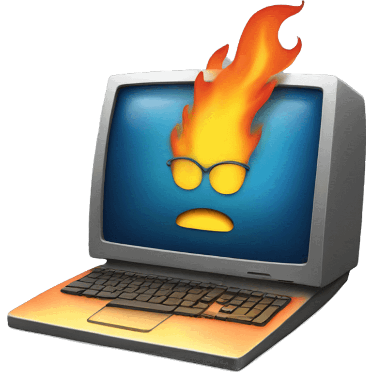 Computer on fire emoji