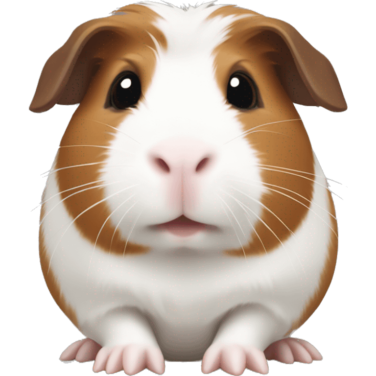 A cut White and brown guinea pig.  emoji