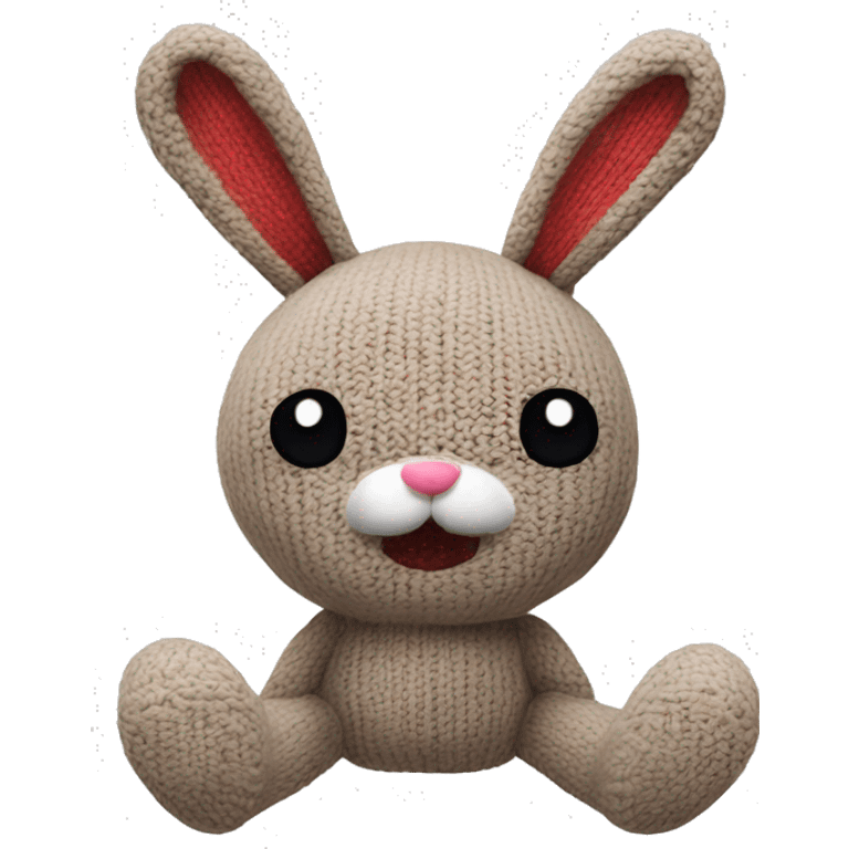 plush knitted bunny toy emoji