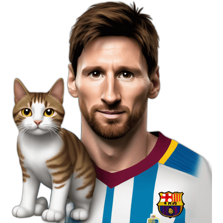 lionel messi witha a cat emoji