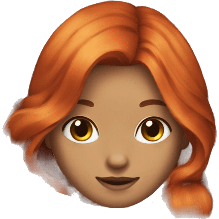 Long red hair with tortoiseshell cat emoji