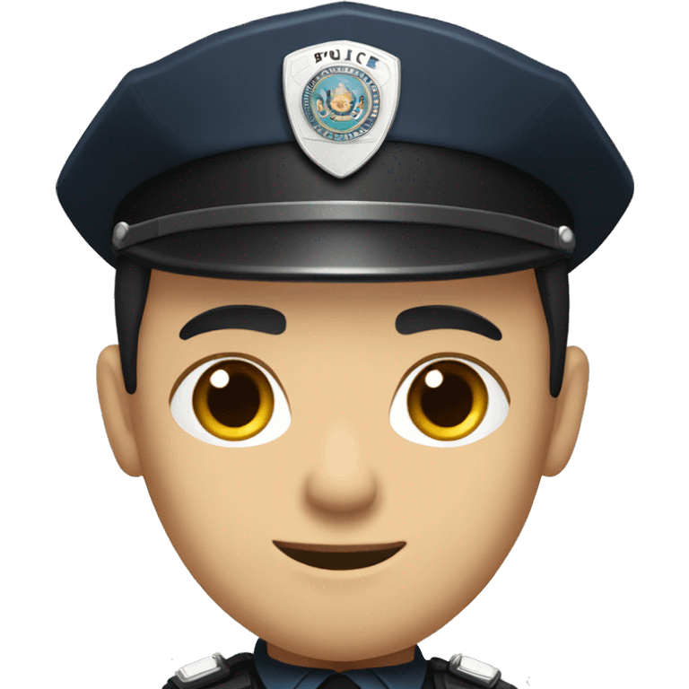 caucasian police with black hair emoji