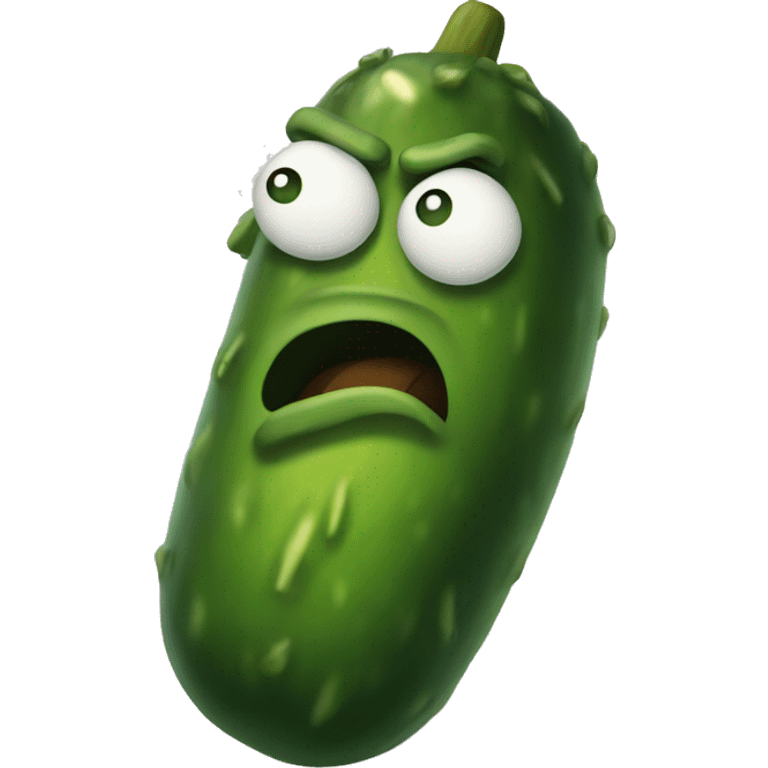 Angry pickle emoji