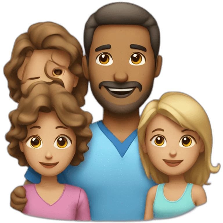 Family dad and mom AND daugther AND son emoji