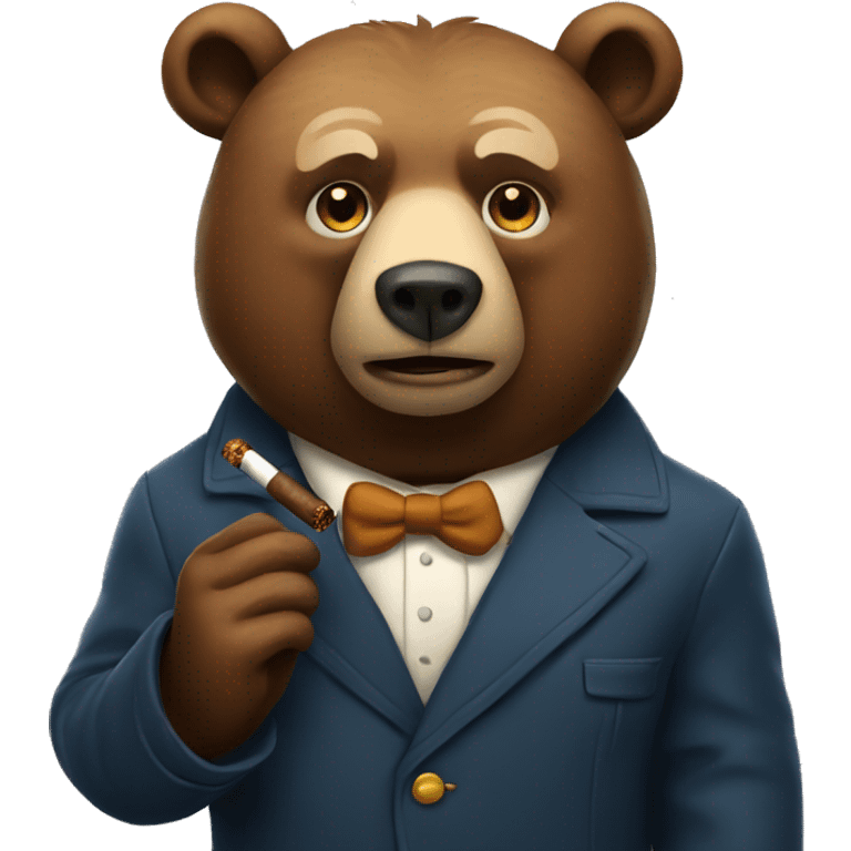 Bear with cigar emoji